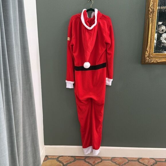 Tipsy Elves SANTA CLAUSE Christmas JUMPSUIT ONESIE WITH FUR Men’s Large - Picture 8 of 11